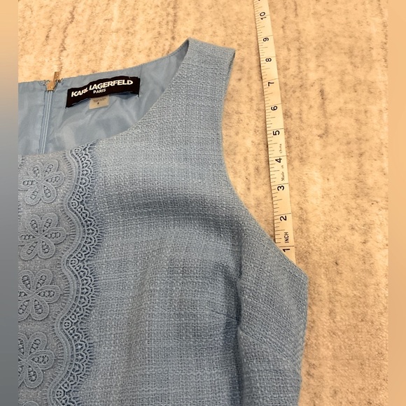 KARL LAGERFELD Paris Shift Dress in a Light Blue Tweed. - Picture 9 of 11